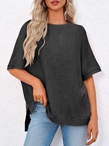 Camiseta de Hombre de Manga Murciélago Extra Grande, Cuello Redondo, Color Sólido, 100% Algodón Jersey, Corte Casual, Largo Regular - Product Image 1