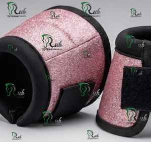 Protège-pattes de luxe roses scintillants pour chevaux, protection anti-retour scintillante, personnalisables en caoutchouc, plusieurs couleurs - Product Image 4
