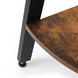 Libreria a 5 Ripiani Effetto Legno, Scaffale Angolare Rustico per Casa e Ufficio con Struttura in Metallo, Supporto per Piante - Product Image 6