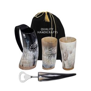 Mug en corne de buffle Viking, écologique, fait main, d'inspiration médiévale, poli, authentique, pour Noël et anniversaire - Product Image 1