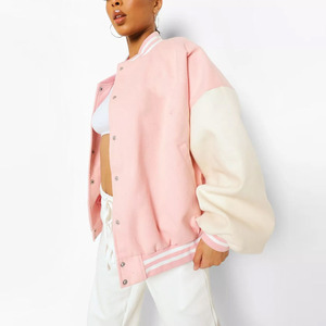 Custom <b>Winter</b> Luxury Women's Cropped College Jacket Chenille Embroidery Letterman Wool Quilted Cotton Varsity Stylish Breathable - Product Image 2