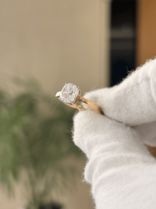 Anillo de compromiso solitario con diamante cultivado en laboratorio, banda octogonal geométrica de oro de 18 quilates para mujer, 2.749 gramos, joyería fina. - Product Image 6