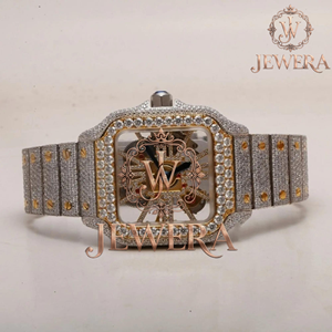 Mossinate Luxury Stainless Steel Gold and Silver Diamond <b>Watch</b> Elegant and Durable Timepiece with Stunning Diamond Detailing - Product Image 2