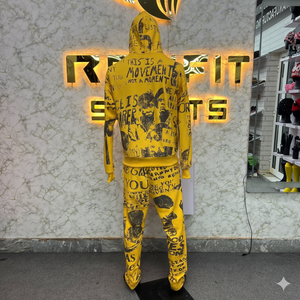 Ensemble de survêtement à capuche pour homme REXFIT SPORTS, vert, avec impression de lettres, sweat-shirt à fermeture éclair intégrale et pantalon, streetwear, tenue d'automne. - Product Image 4