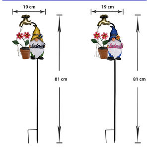Gnome de jardin de Noël extérieur, lumière LED solaire et à piles, étanche IP65, en fer - Product Image 6