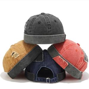 Gorro Docker Unisex Personalizable de Algodón Lavado Digital, Estilo Vintage Desgastado, 6 Paneles, Puño Enrollado, Hebilla Ajustable, Logotipo Personalizado - Product Image 1