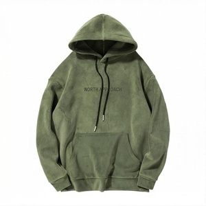 Sweat-shirt à capuche surdimensionné pour homme North Approach, vert uni, en molleton de coton, décontracté, avec poche avant, pour l'automne - Product Image 5