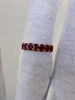 Bague de fiançailles de luxe en rubis naturel, coupe ovale vintage, demi-éternité, en argent sterling 925 plaqué or 14 carats et rhodium, certifiée IGI