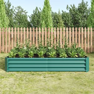Fioriera Rettangolare Rialzata in Metallo per Esterni 6x3x1 piedi per Fiori, Verdure e Piante - Verde per Vivere all'Aperto - Product Image 1