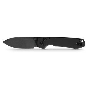 Couteaux de poche pliants entièrement noirs avec lame à pointe tombante, manche courbé lisse, languette de déverrouillage et trou pour cordon, pour usage quotidien et extérieur - Product Image 1