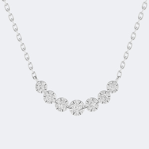 Collier pendentif incurvé à sertissage à griffes rondes 1.00CTW - Product Image 2