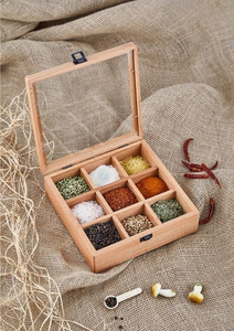 Boîte à épices en bois artisanale de qualité supérieure pour la cuisine - Product Image 6