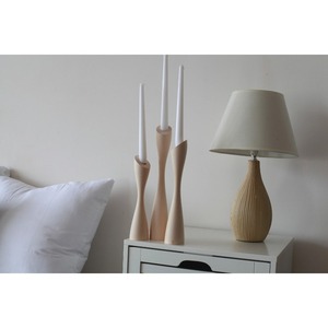 Juego de Portavelas de Madera con Acabado Natural, Decoración para el Hogar, Diseño Moderno - Product Image 6