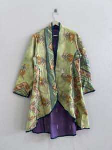 Chaqueta Larga Estilo Boho Kantha Vintage Hecha a Mano, Tradicional, para Todos, Unisex, Talla Única - Product Image 3