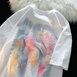 T-shirt en coton pour homme de haute qualité avec impression en relief, design épais, impression en mousse - Product Image 3