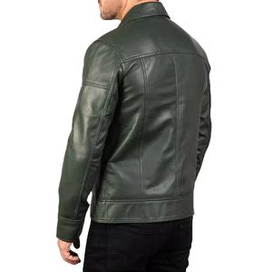 <b>Men</b> Genuine <b>Leather</b> <b>Jacket</b> Zip Up Biker Coat Breathable Waterproof Winter Outerwear Custom Logo - Product Image 2