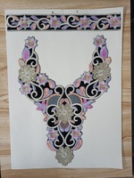 Appliques de col en organza brodées tendance pour femme, légères, à sequins, pour tunique, avec travail floral au fil fait main, à coudre, pour vêtements d'été et usage domestique