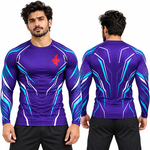 Maillot de protection anti-UV pour homme, avec coutures plates durables, tissu flexible, coupe athlétique, idéal pour le surf, la natation et les sports. - Product Image 6