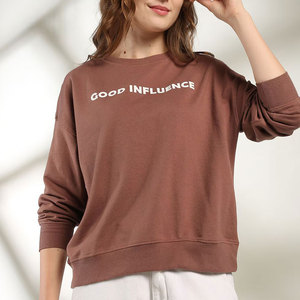 Sweat-shirt à capuche oversize pour femme Good Influence, manches longues, tricoté en polyester/coton, style streetwear, écologique, automne - Product Image 1