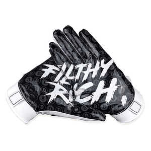 Gants de football américain imperméables de haute qualité, antidérapants, en cuir synthétique latex, pour hommes et femmes, design personnalisable - Product Image 1