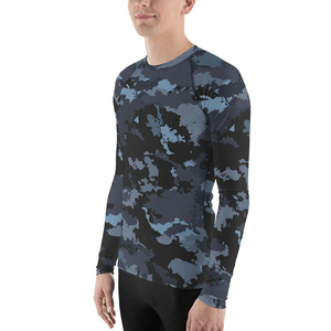 T-shirt de compression à manches longues imprimé camouflage pour homme – Sous-vêtement de sport en Spandex et Polyester pour le yoga et le fitness - Product Image 6