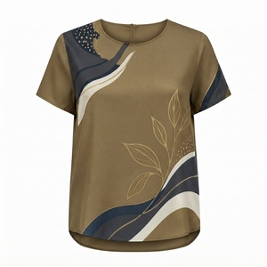Nouveaux t-shirts pour femmes, imprimés sur mesure, col rond, respirants, anti-boulochage, prix bas, service OEM, qualité supérieure - Product Image 2