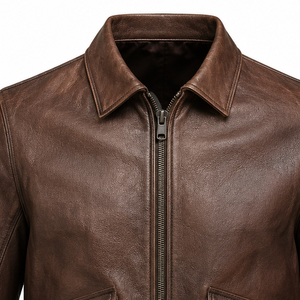 Men's Premium Genuine Leather Racer <b>Jacket</b> Vintage Moto Style Full Grain Leather <b>Biker</b> Coat Wholesale Custom Manufacturing USA - Product Image 3