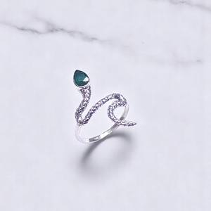 Bague Serpent en Argent Sterling 925 avec Pierre Précieuse, Polissage Brillant, Faite à la Main, Design Unique, Prix de Gros, Bijoux en Argent - Product Image 2