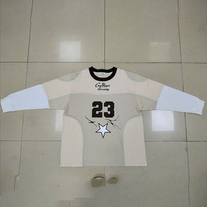 Camiseta de manga larga de algodón grueso de doble capa para hombre, personalizable OEM, con efecto desgastado por el sol, lavado ácido, estilo casual, con bolsillo de punto gofrado. - Product Image 2