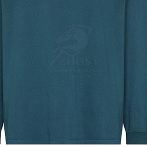 ZHOST <b>Men</b> Long Sleeve <b>T</b>-<b>Shirt</b> O-Neck 100% Cotton Knitted Jersey Casual Wear Breathable Regular Fit Front Logo Printed 320g - Product Image 4