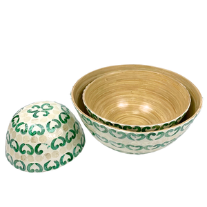 ชามไม้ไผ่ฝังลายหัวใจสีเขียวสำหรับตกแต่งบ้านและห้องครัว - Product Image 6