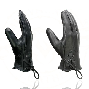Samroz Sports Men's Black Genuine Leather <b>Touchscreen</b> Outdoor Lightweight <b>Gloves</b> - Product Image 3