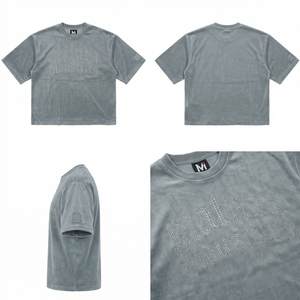 Camiseta Casual de Moda Urbana Gótica con Pedrería, Estilo Hip Hop, de Terciopelo Premium, MALUZA INDUSTRIES - Product Image 6