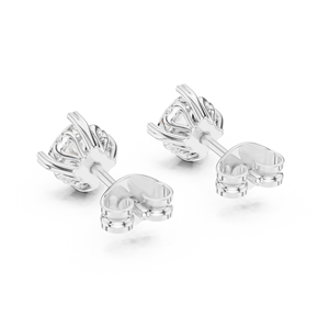 Luxury Silver Lab Grown Solitaire Diamond <b>Stud</b> <b>Earrings</b> Trendy Minimalist Womens <b>Fine</b> Jewelry for Wedding Engagement - Product Image 3