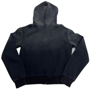 Ensemble de survêtement pour homme bleu clair à capuche avec strass, grande taille, décontracté, pour l'hiver, fermeture éclair - Product Image 3