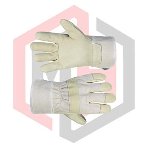 ถุงมือป้องกันอันตรายสำหรับช่างก่อสร้าง  ฝ่ามือหนัง ป้องกันไฟฟ้าสถิต ทนไฟ ทนการฉีกขาด ระบายอากาศได้ดี ปราศจากซิลิโคน ปราศจากแป้ง ขนาด 26 ซม. - Product Image 6