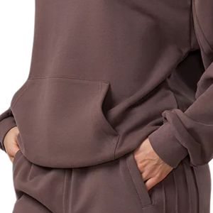 Sudadera con Capucha Oversize Marrón para Mujer, de Forro Polar, Manga Larga, Estilo Casual Urbano, Corte Holgado, para Uso Diario - Product Image 6