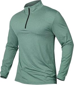 Chemises de sport à manches longues pour hommes, sweat-shirt à demi-zip, hauts de fitness pour le jogging, respirants, compressifs, pour la course à pied - Product Image 1