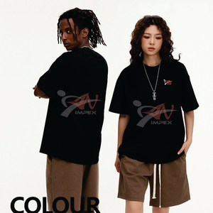 Camiseta de Alta Calidad, 310 g/m², 100% Algodón, con Logotipo Personalizado, Lisa, Talla Grande para Hombre, Negra, Gruesa - Product Image 2