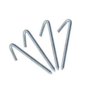 Galvanized Steel Hook Nails Pointed <b>Wire</b> Hooks U Shape ground peg for soccer <b>net</b> - Product Image 2