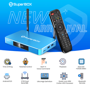 ซูเปอร์บ็อกซ์ S6 MAX มัลติมีเดีย เอนเตอร์เทนเมนท์ ฮับ ระบบแอนดรอยด์ 12 แรม 4GB รอม 64GB ไวไฟ 6 รีโมทสั่งงานด้วยเสียง รองรับการเล่นซ้ำรายสัปดาห์ จัดส่งถึงไทย - Product Image 1