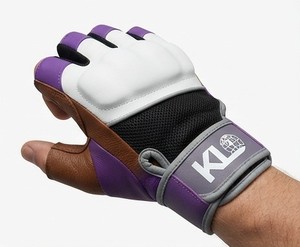 Guantes de Fitness de Medio Dedo de Cuero KL con Correa Ajustable para la Muñeca, para Levantamiento de Pesas, Entrenamiento en Gimnasio, Unisex - Product Image 4