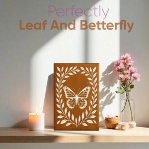Caja de madera rústica con mariposa grabada, urna de recuerdo para cenizas humanas, tamaño mediano 9x5.5. - Product Image 1