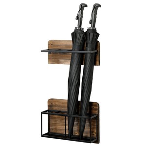 Industrial Pine Wood Umbrella <b>Stand</b> Distressed Black Wholesale | Handcrafted - Product Image 1
