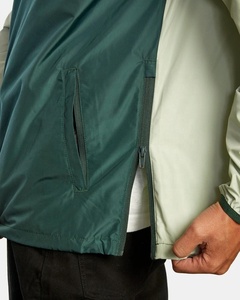 Chaqueta Anorak Plegable con Capucha, Cremalleras Laterales, Diseño Retro con Bloques de Color, Chaqueta Cortavientos Impermeable de Poliéster para Correr - Product Image 5