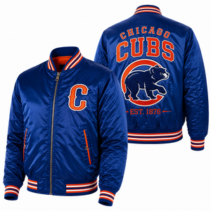 Chaqueta Bomber Personalizada con Cierre, Bordado Frontal y Trasero, Acabado Satinado Ligero, para Artículos Promocionales de Clubes y Equipos, Catálogo de Exportación - Product Image 3