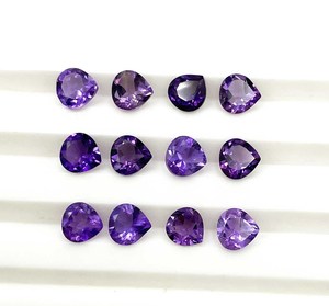 Natural African Amethyst Heart Cut Shape Loose Gemstone Mixed Sizes, Purple Semi-Precious Stone for Jewelry Making - Product Image 4