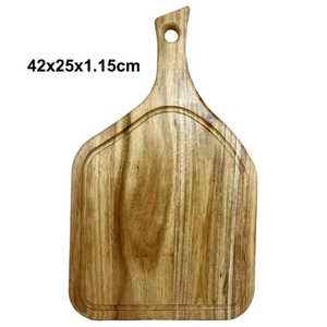 Vente en gros de blocs à découper ronds de haute qualité, blocs à fromage en bois antidérapants, fournisseur d'artisanat en bois, planche à découper en bois d'acacia - Product Image 6