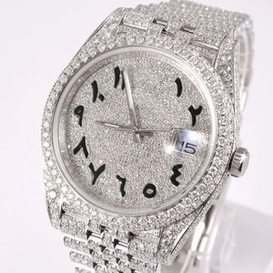 Reloj de Lujo con Correa de Acero Inoxidable, Analógico de Cuarzo, Logotipo Personalizado, Joyería Hip Hop de Oriente Medio, con Lupa de Fecha - Product Image 5