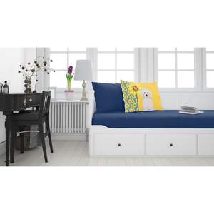 Verano girasoles Bichon Frise ilustraciones funda de almohada ligera y súper suave fácil cuidado decorativo tamaño estándar funda de cojín - Product Image 2